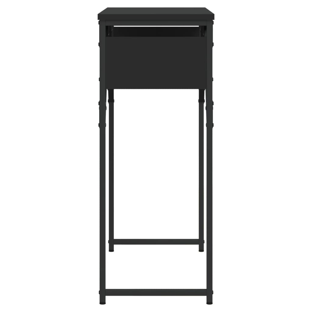 Tavolo Consolle con Ripiano Nero 75x30x75cm Legno Multistrato