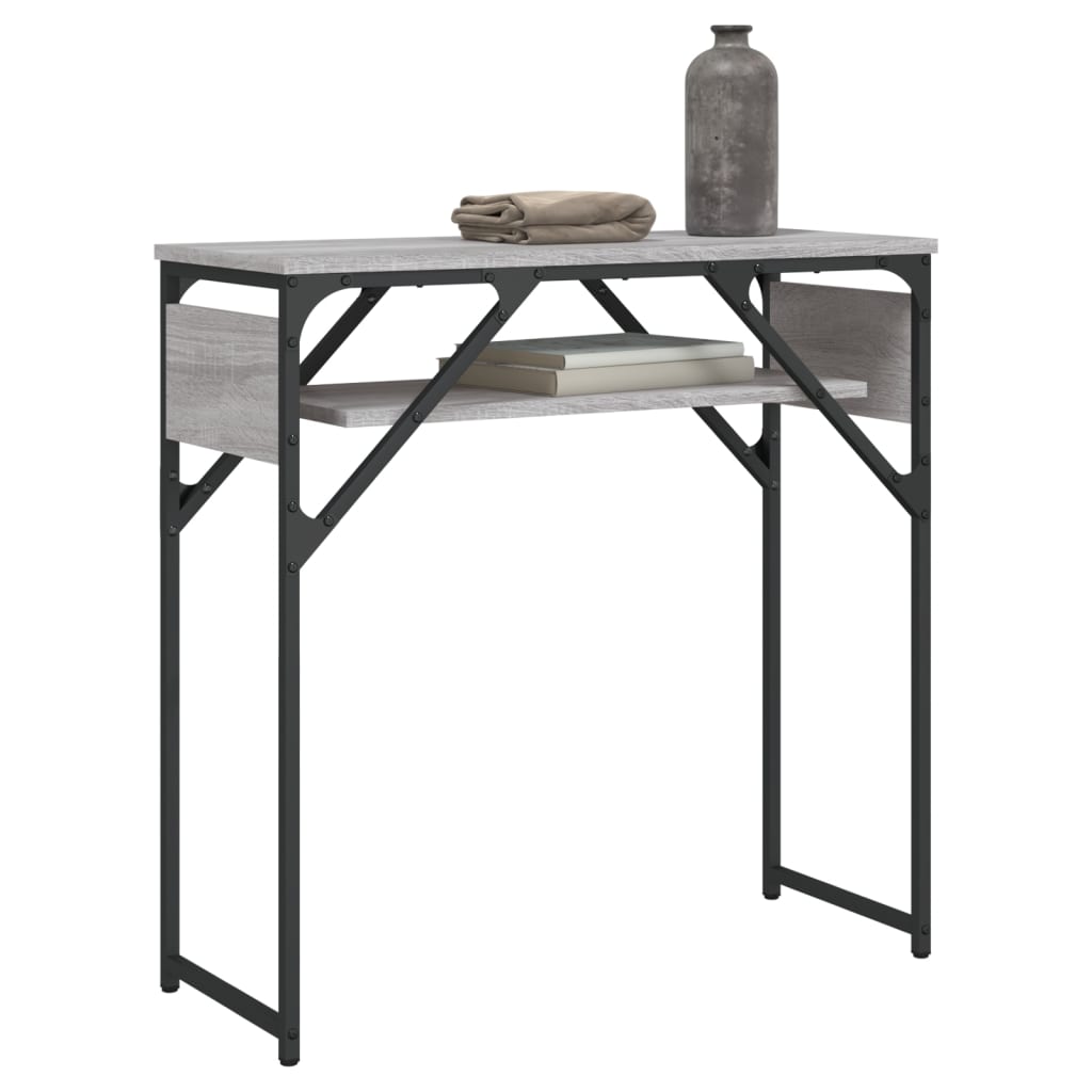 Tavolo Consolle Ripiano Grigio Sonoma 75x30x75cm Multistrato