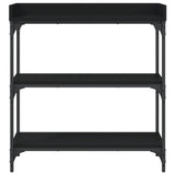 Tavolino Consolle con Ripiani Nero 75x30x80 cm