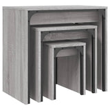 Tavolini Salotto Impilabili 3pz Grigio Sonoma Legno Multistrato