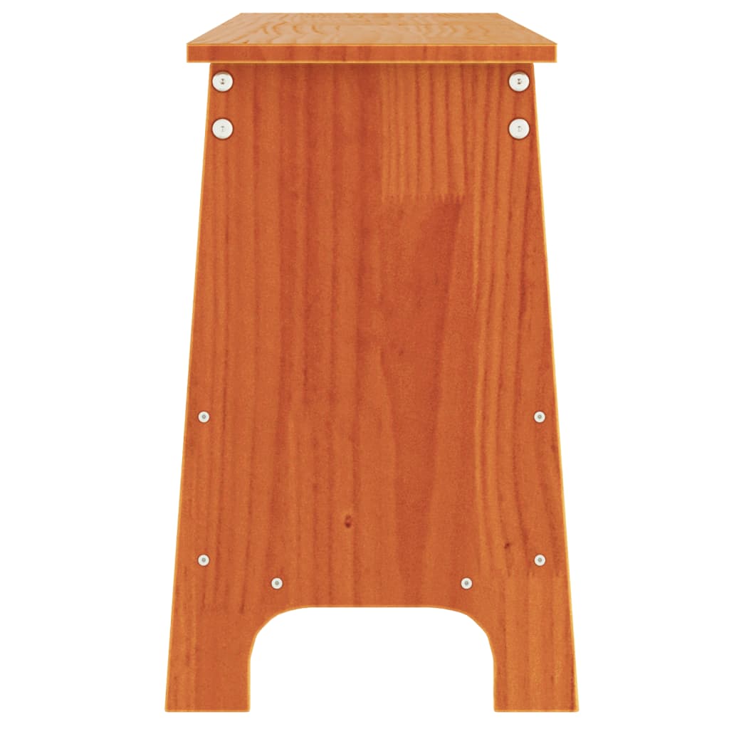 Panca da Ingresso Marrone Cera 160x28x45 cm Legno Massello Pino