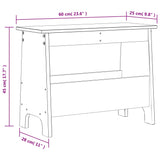 Panca da Ingresso Marrone Cera 60x28x45 cm Legno Massello Pino