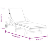 Lettini 2 pz con Cuscini 200x68x83 cm Legno Massello di Acacia