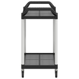 Carrello a 2 Ripiani Nero 99x50x97 cm in Alluminio