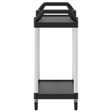 Carrello a 2 Ripiani Nero 81x41x92 cm in Alluminio