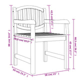 Sedie da Giardino 4 pz 58x59x88 cm in Legno Massello di Teak