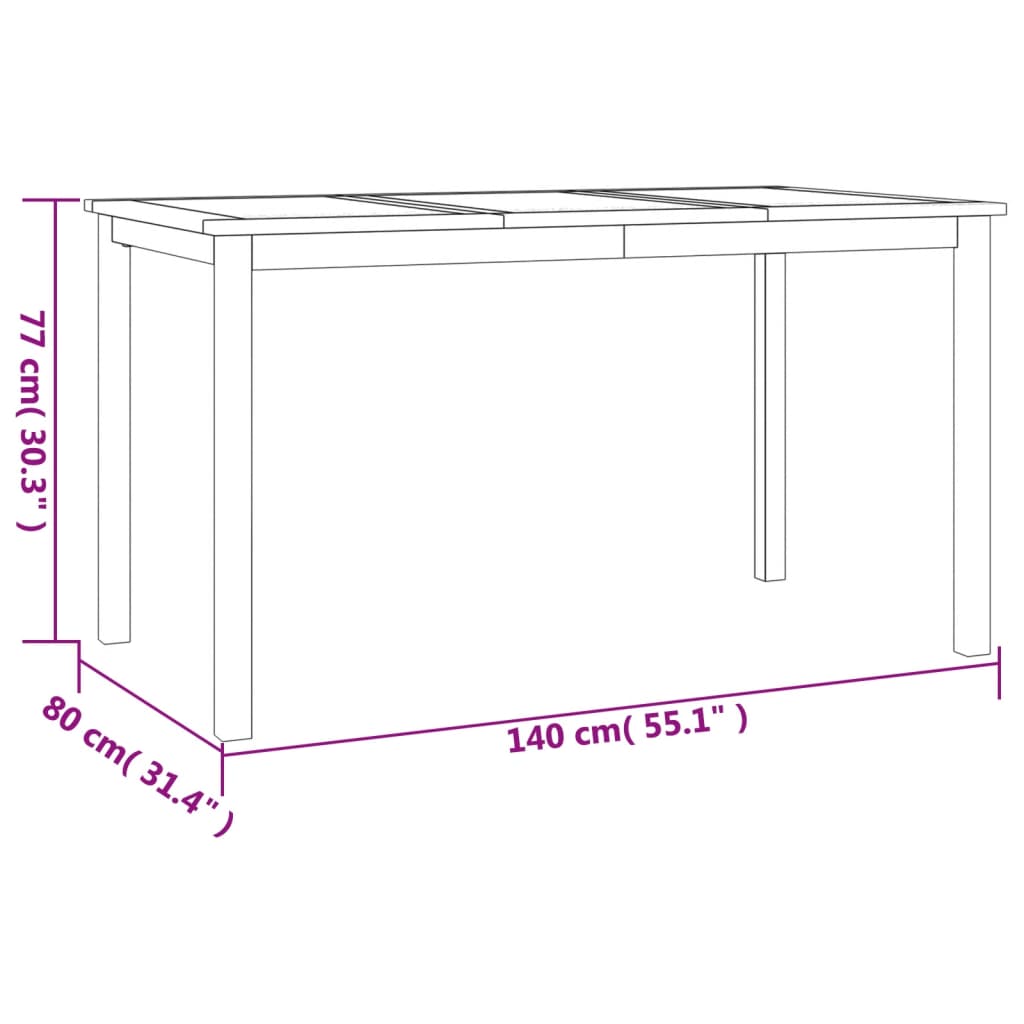 Set da Pranzo per Giardino 5 pz in Legno Massello di Teak