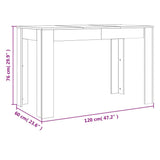 Tavolo da Pranzo Rovere Fumo 120x60x76 cm Legno Multistrato