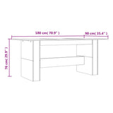 Tavolo da Pranzo Rovere Fumo 180x90x76 cm Legno Multistrato