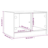 Tavolino da Salotto con Ante in Vetro Rovere Sonoma 68x50x42 cm