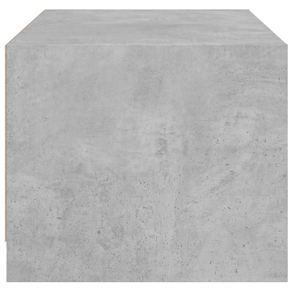 Tavolino da Salotto con Ante in Vetro Grigio Cemento 68x50x42cm