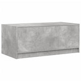 Tavolino Salotto con Ante in Vetro Grigio Cemento 102x50x42 cm