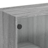 Tavolino da Salotto con Ante in Vetro Grigio Sonoma 102x50x42cm