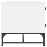 Tavolino da Salotto con Ante in Vetro Bianco 68,5x50x50 cm