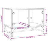 Tavolino da Salotto con Ante in Vetro Nero 68,5x50x50 cm