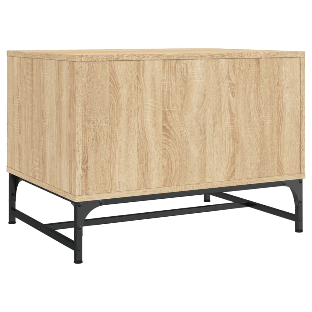 Tavolino Salotto con Ante in Vetro Rovere Sonoma 68,5x50x50 cm