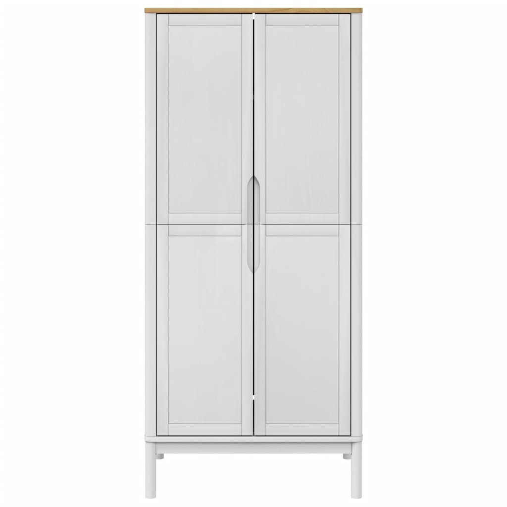 Armadio FLORO Bianco 77x53x171 cm in Legno Massello di Pino