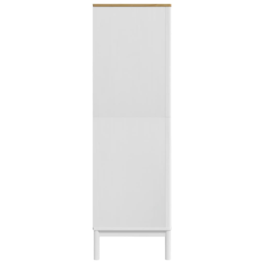 Armadio FLORO Bianco 77x53x171 cm in Legno Massello di Pino