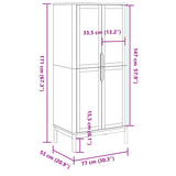 Armadio FLORO Bianco 77x53x171 cm in Legno Massello di Pino