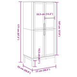 Armadio FLORO 77x53x171 cm in Legno Massello di Pino Grigio