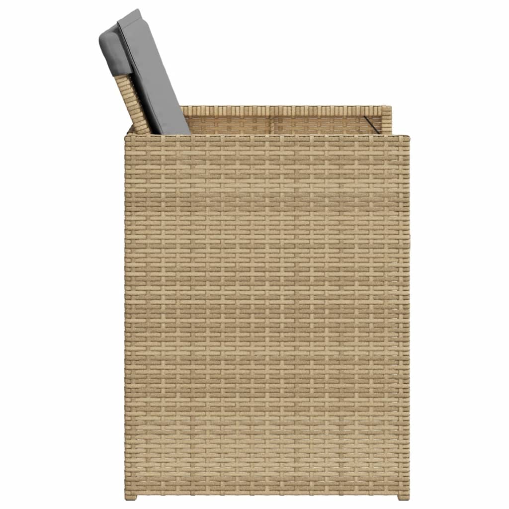 Sedie da Giardino con Cuscini 4 pz Beige Misto in Polyrattan