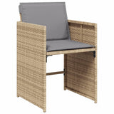 Sedie da Giardino con Cuscini 4 pz Beige Misto in Polyrattan