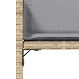 Sedie da Giardino con Cuscini 4 pz Beige Misto in Polyrattan