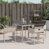 Sedie da Giardino con Cuscini 4 pz Grigio Chiaro in Polyrattan