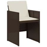 Set Bistrò 3 pz con Cuscini Marrone in Polyrattan