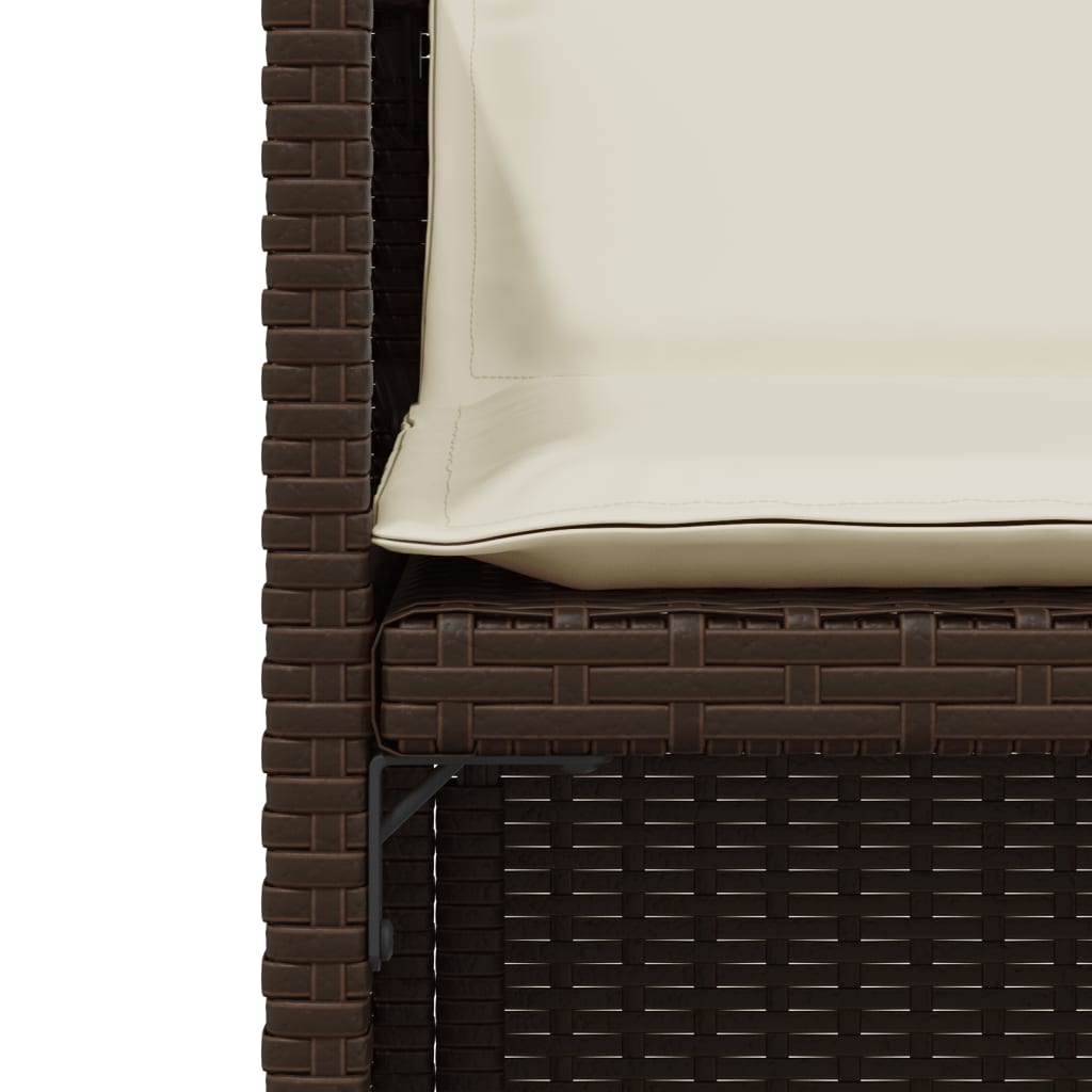 Set Bistrò 3 pz con Cuscini Marrone in Polyrattan