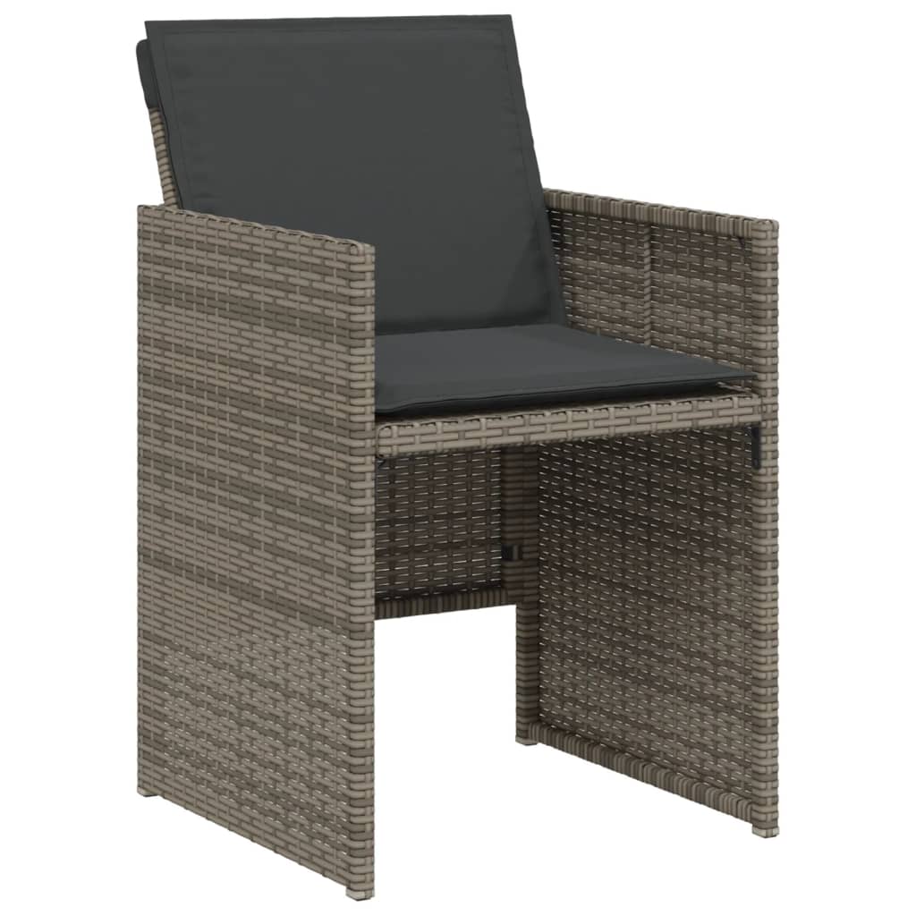 Set da Bistrò 3 pz con Cuscini Grigio in Polyrattan