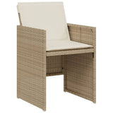 Set da Bistrò 3 pz con Cuscini Beige in Polyrattan