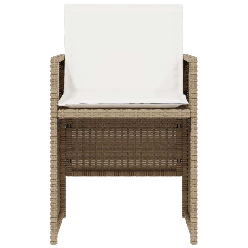 Set da Bistrò 3 pz con Cuscini Beige in Polyrattan