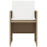 Set da Bistrò 3 pz con Cuscini Beige in Polyrattan