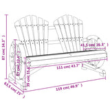 Sedia da Giardino Adirondack 2 Posti in Legno Massello di Abete