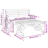 Set Salotto da Giardino 2 pz in Legno Massello di Abete