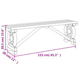 Panca da Giardino 115 cm in Legno Massello di Abete