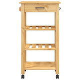 Carrello da Cucina MONZA 48x40x90 cm in Legno Massello di Pino