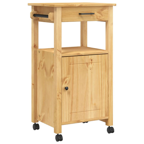 Carrello da Cucina MONZA 48x40x90 cm in Legno Massello di Pino