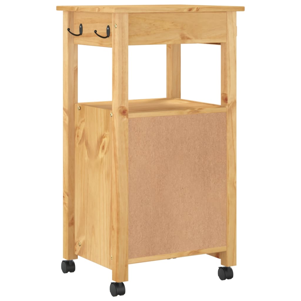 Carrello da Cucina MONZA 48x40x90 cm in Legno Massello di Pino