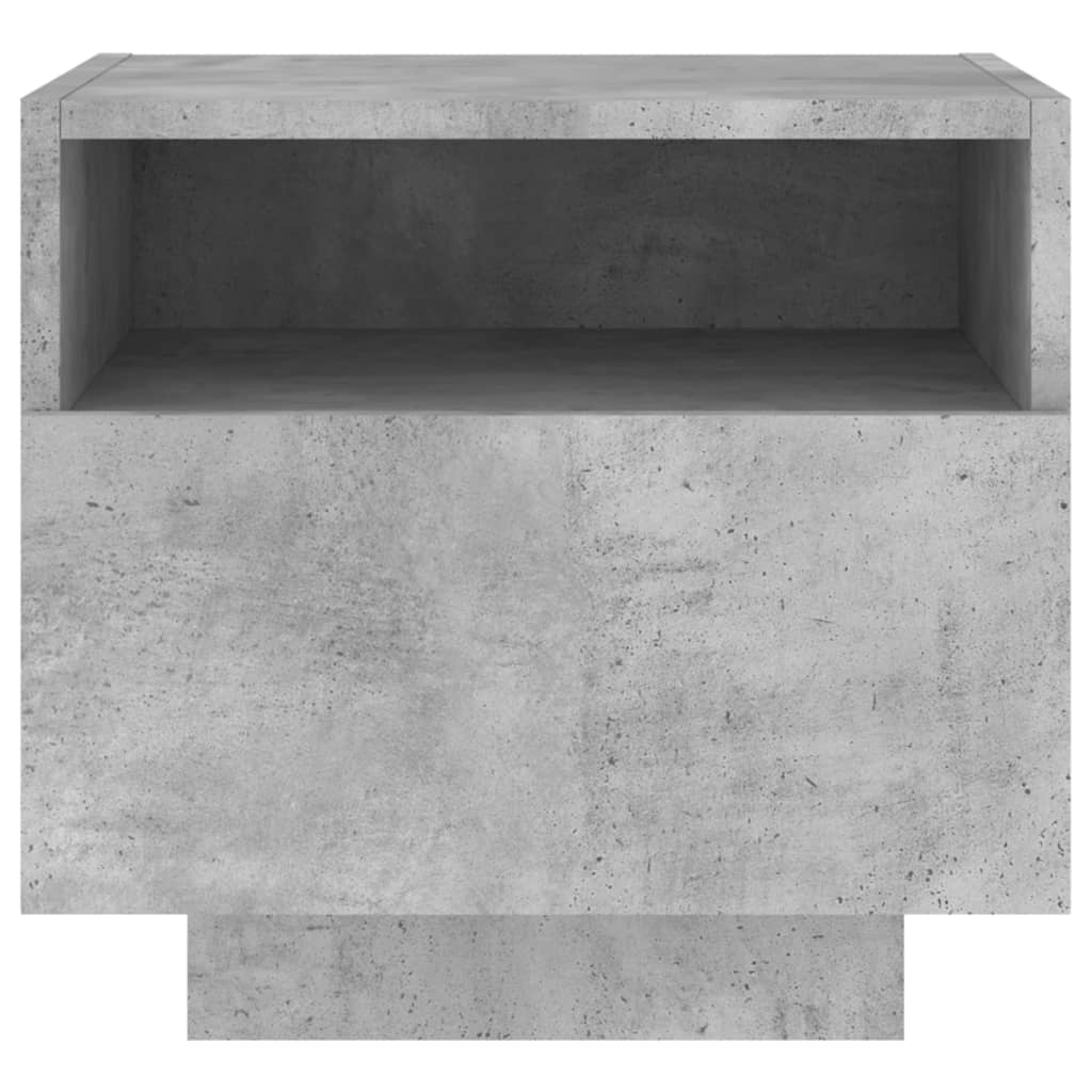 Comodini con Luci LED 2pz Grigio Cemento 40x39x37 cm