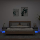 Comodini con Luci LED 2pz Grigio Cemento 40x39x37 cm