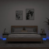 Comodini con Luci LED 2pz Grigio Sonoma 40x39x37 cm