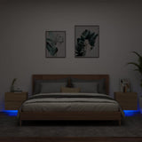 Comodini a Parete con luci LED 2 pz Rovere Sonoma