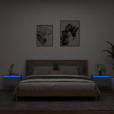 Comodini a Parete con luci LED 2 pz Grigio Sonoma