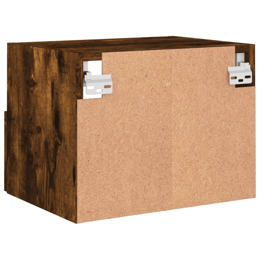 Mobili TV a Muro 2 pz Rovere Fumo 40x30x30 cm Legno Multistrato