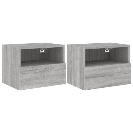 Mobili TV Muro 2pz Grigio Sonoma 40x30x30 cm Legno Multistrato