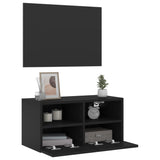 Mobile TV a Parete Nero 60x30x30 cm in Legno Multistrato