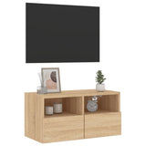 Mobile TV a Parete Rovere Sonoma 60x30x30 cm Legno Multistrato