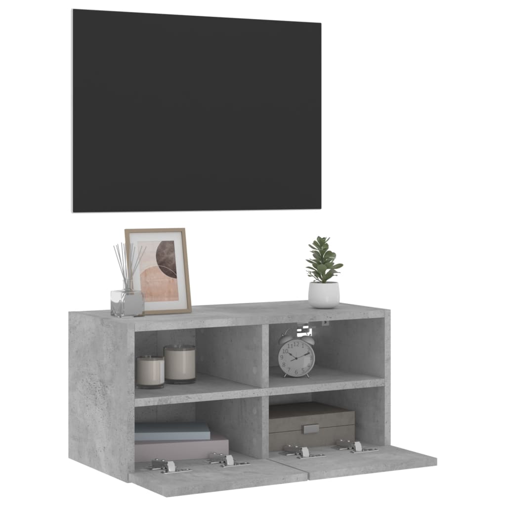 Mobile TV a Parete Grigio Cemento 60x30x30 cm Legno Multistrato